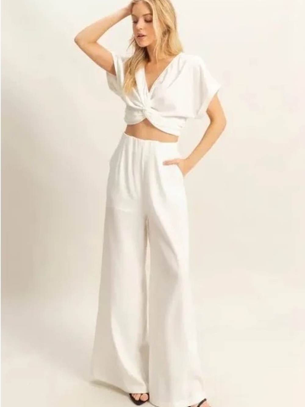 Zenana Outfitters 2pc set High-Rise Wide Leg Palazzo Pants and top